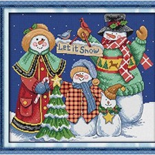 Frosty Flurries Cross Stitch Kit - Let It Snow 40x37CM
