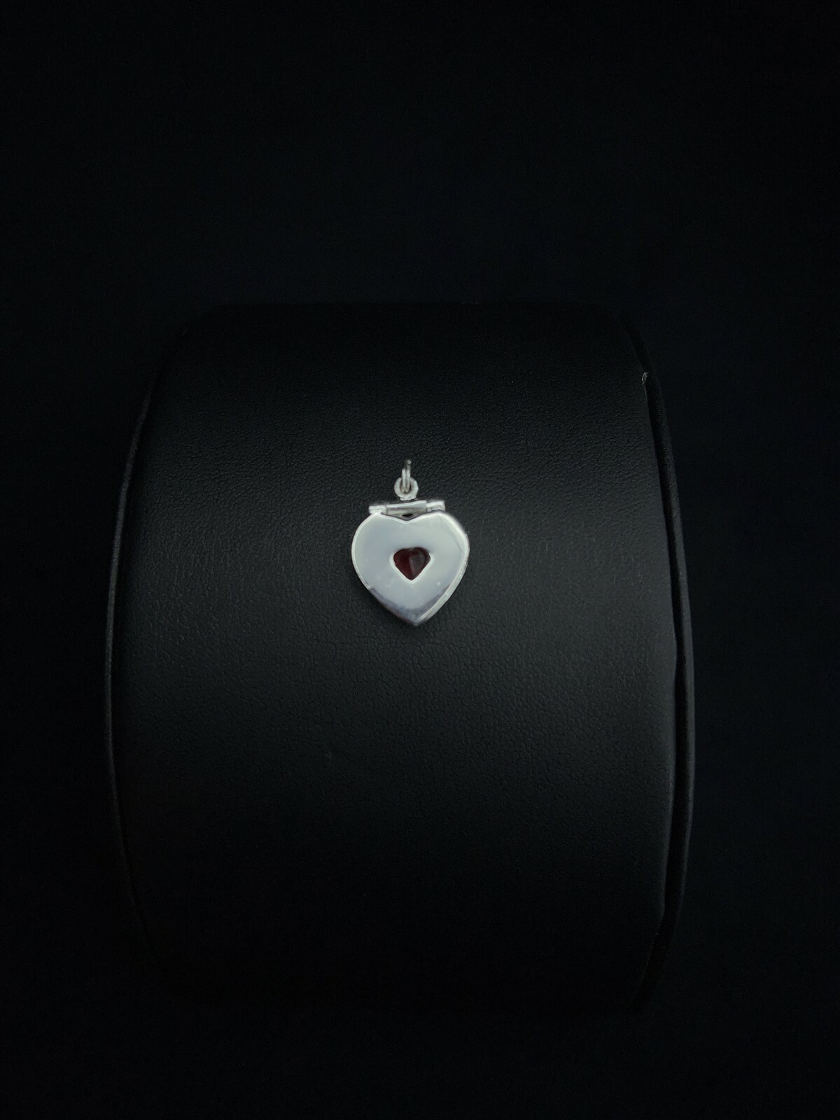 Modernist July Locket Hinge Ruby Fire Passion 925… - image 2