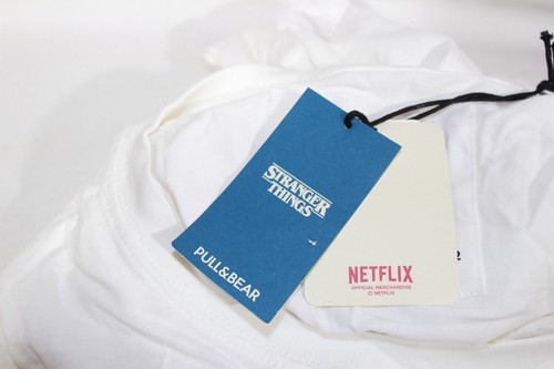 Pull&Bear Stranger Things T-Shirt XL Oversized White Mens - Picture 7 of 9