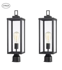 2 PACK: Hukoro Post Light 20.35"x5.98" 1-Light Mattle Black Metal Hardwired