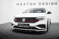 Front Ansatz V.1 FüR Volkswagen Jetta Gli Mk7 Schwarz Glanz Schwert Spoilerlippe