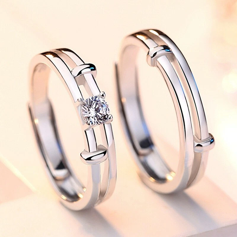 Simple Promise Rings For Couples In 925 Sterling Silver Stunning Couple  Rings