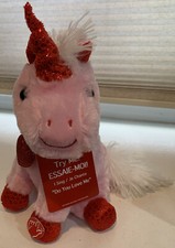 PINK UNICORN ANIMATED  PLAYS  DO YOU LOVE ME  PLUSH VALENTINE 9  SUPER CUTE 
