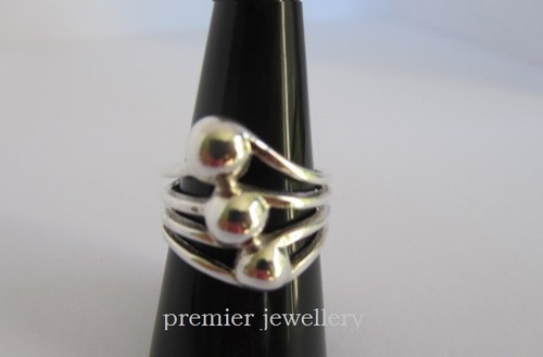 Genuine 925 Sterling Silver Ball Design Ring - Picture 3 of 4