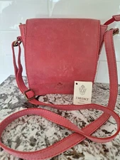 I Medici Firenze Genuine Leather Messenger Bag Crossbody Made In Italy Pink