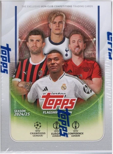 2024-25 Topps UEFA Club Competitions Champions Soccer Factory Sealed Blaster Box