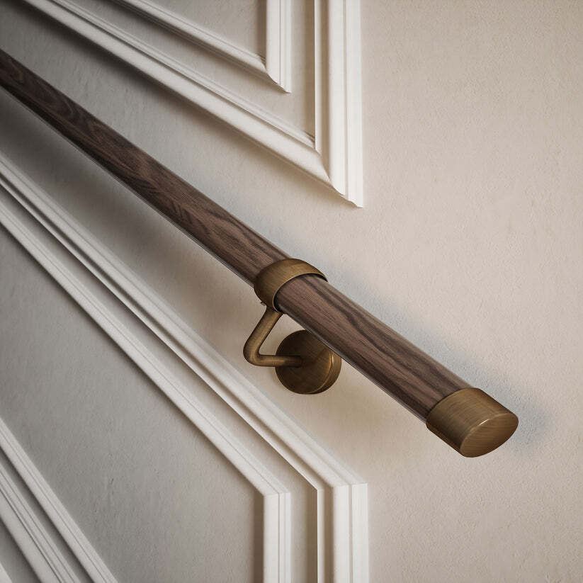 Rothley Stair Hand Rail Bannister Kit w/ Brackets Home D�cor Ebony Wood 3.6M