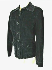 Debenhams Womens Red Herring Sz 12 Eu 40 L/s Black Corduroy Button Jacket (b5)pm