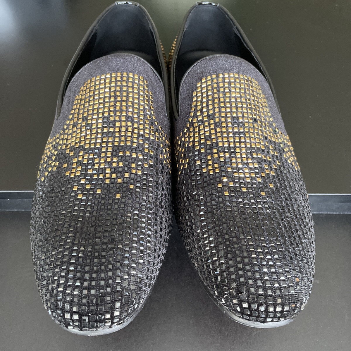 Moretti Black Label Fabian Silver Rhinestone Red Bottom 