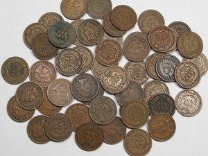 1900-1908-Indian-Head-Penny-Roll-50-Full-Date-Coins-Mixed-Date-Lot