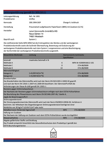 Zellulose-Schüttdämmung-Fussboden-Unifloc-Wärmedämmung-Einblasdämmung 14kg Sack - Picture 4 of 9