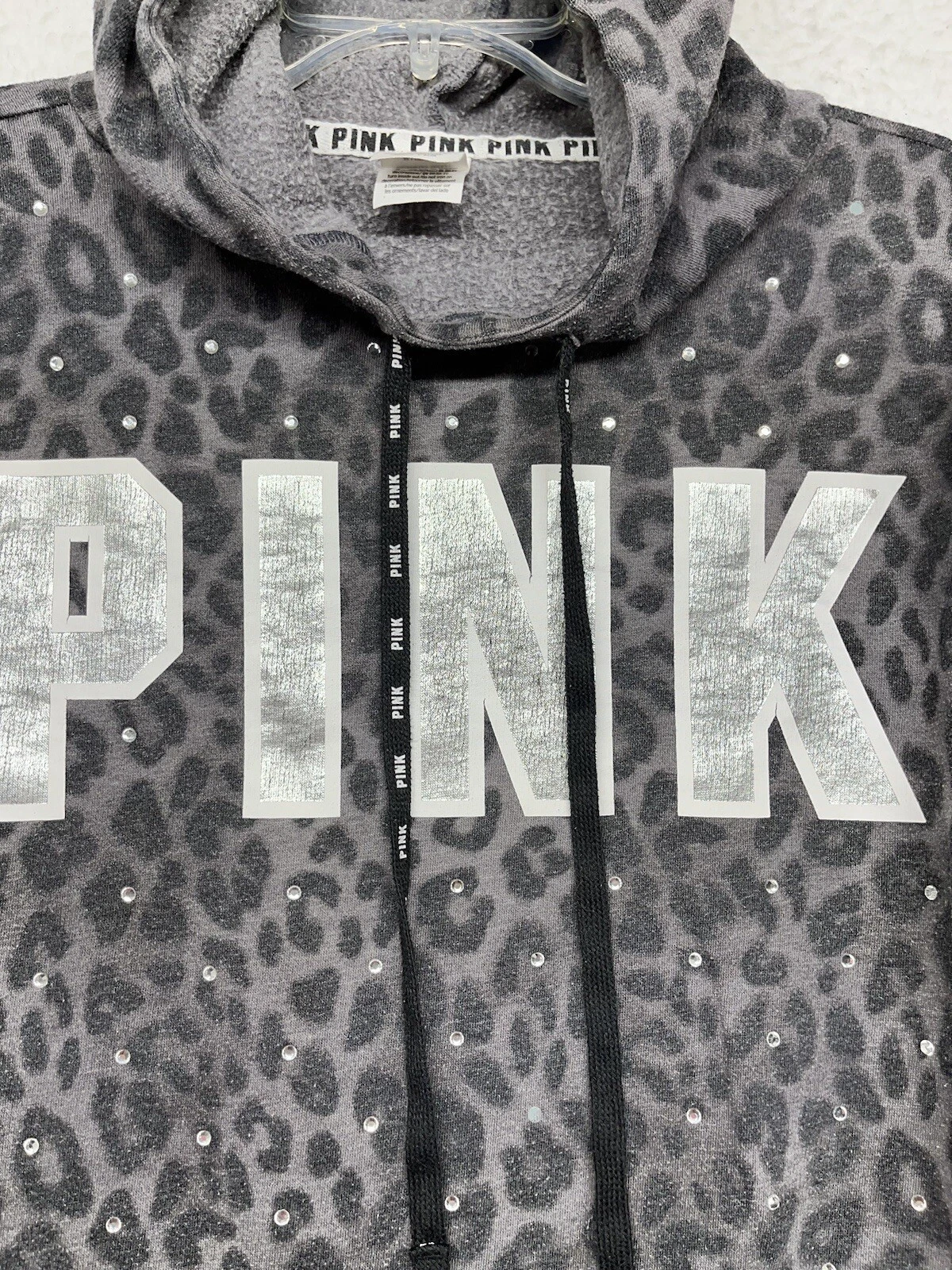 UNDERCOVER Felpa con cappuccio rosa Victorias Secret donna M grigio medio stampa ghepardo