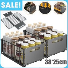 2X Pull Out Cabinet Organizer Slide Out Drawer Storage Shelf Extendable Kitchen