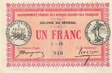 Senegal 1 Franc 1917 AU