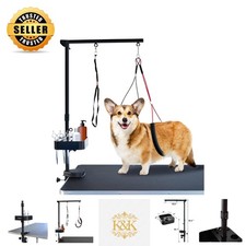 Professional Black Pet Grooming Arm with Clamp - 35" Adjustable for All Dogs