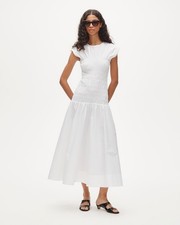 J.Crew Smocked dress in cotton poplin size L NWT