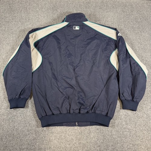 Majestic Seattle Mariners Bomber Jacket Mens L Authentic Collection Vintage Y2K - Picture 2 of 11