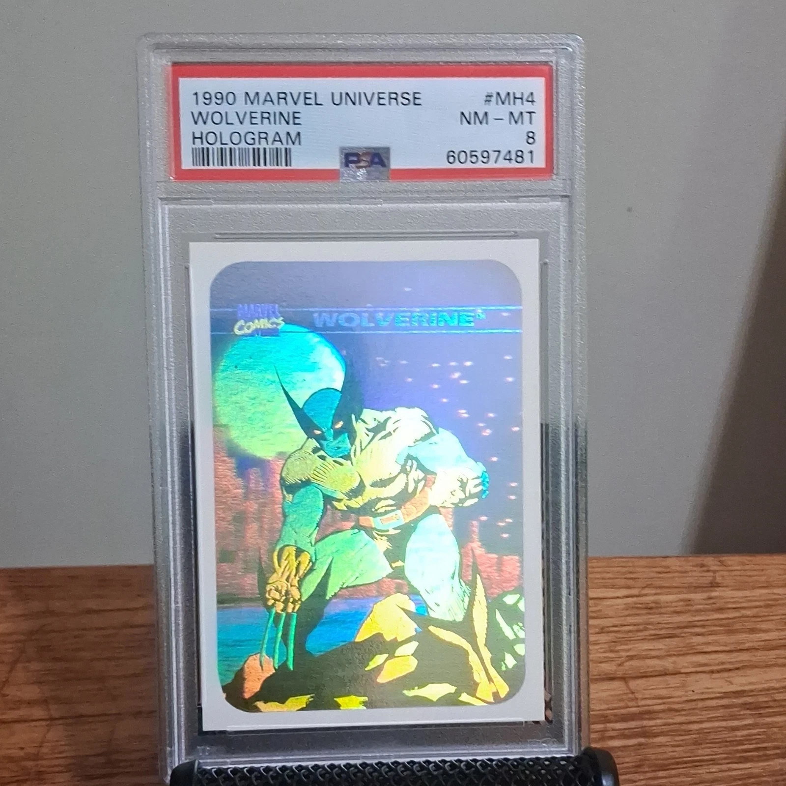 Marvel 1990 Marvel Universe Wolverine Hologram Insert MH4 PSA 8 view 1
