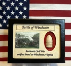Civil War Bullet Relic The 3rd Battle of Winchester VA with Display Case/COA
