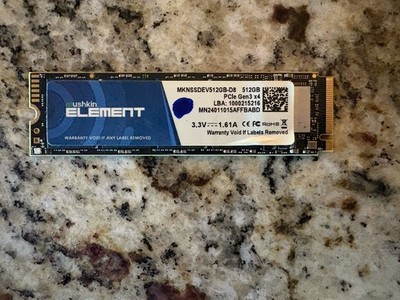 USHKIN ELEMENT 512GB M.2 NVMe PCIe Gen3x4 Internal SSD 2000/1600MB/s