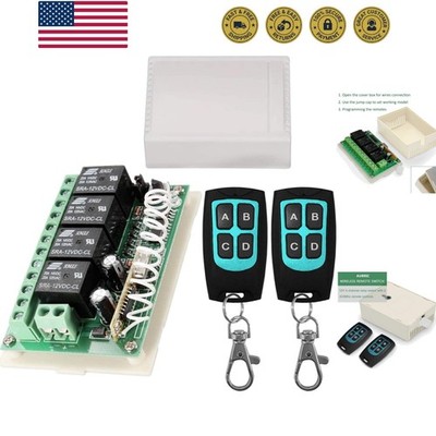 12V Relay Remote Switch Wireless RF Remote Control Switch 4 Channel Relay Mod...