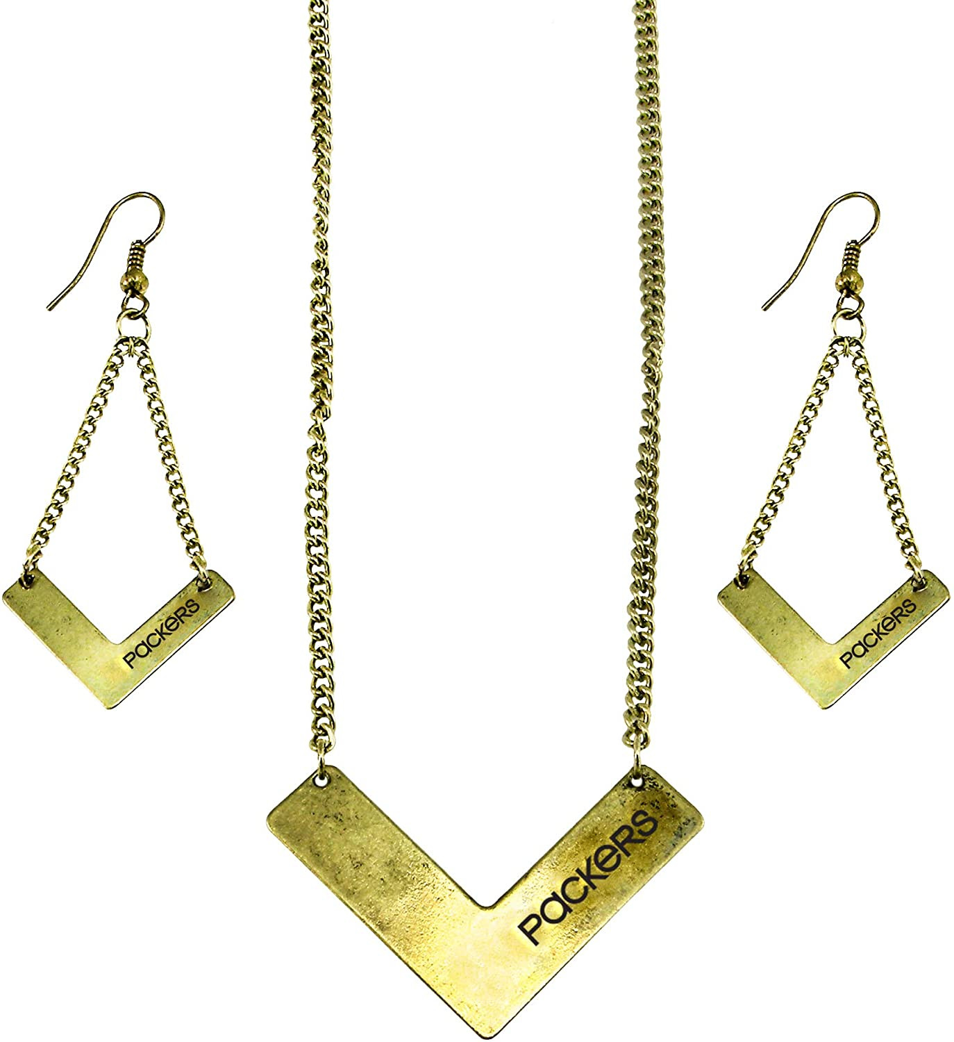 Ювелирный набор Green Bay Packers Chevron колье и серьги 2090₽
