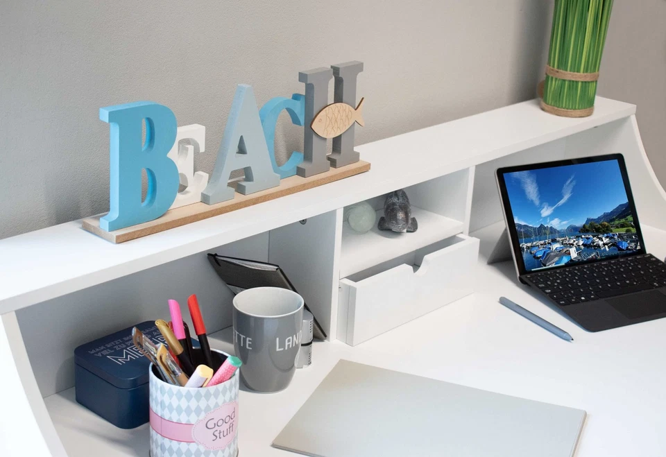 Kinderschreibtisch Computertisch Schulschreibtisch 120cm weiß - Bild 3 von 4