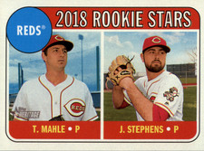 2018 Topps Heritage #339 Cincinnati Reds Tyler Mahle / Jackson Stephens RC