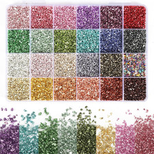 24 Colors Crushed Glass for Crafts, Crushed Glass Glitter for Resin Art Broken G