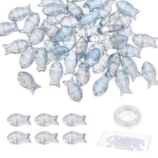 YOKIVE 50Pcs Glass Fish Beads, 1.2mm Hole Cute Crystal Sea Ocean Animal Bead ...