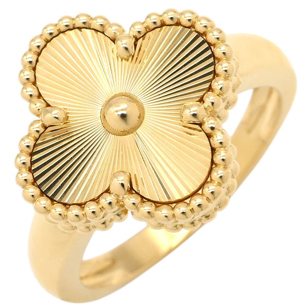 Van Cleef & Arpels Ring ring Vintage Alhambra Guilloche 18K Yellow Gold  Y
