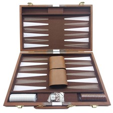 18 Inch Premium Leather Backgammon Board Game Set for Adults Kids Classic Game