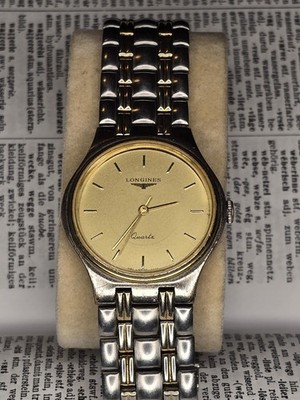 Longines Quartz Unisex Uhr bicolor champagner Zifferblatt Vintage 80er/90er
