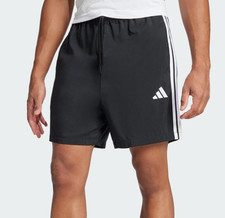 adidas 3 Stripes Shorts Mens - Essentials Sports/ Training Shorts Black - Medium