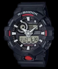 Casio G-Shock GA-700-1A Men's Analog Digital Watch Black Red New