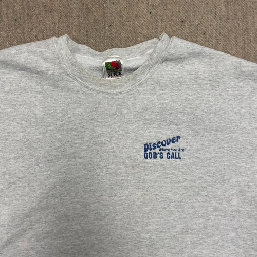 vintage Gods Call sweatshirt mens 2xl Gray 1990s - Picture 2 of 10