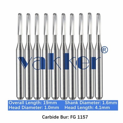10-100Pcs Dental Carbide Burs FG 1157 for High Speed Handpiece Straight Dome End