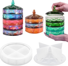 Multi-Layer Storage Resin Mold Silicone Storage Box Molds with Lid for Epoxy Cas