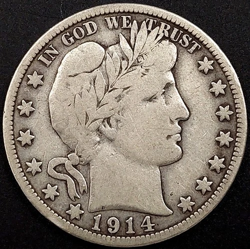 1914 Barber Half Dollar! Only 124,230 minted!