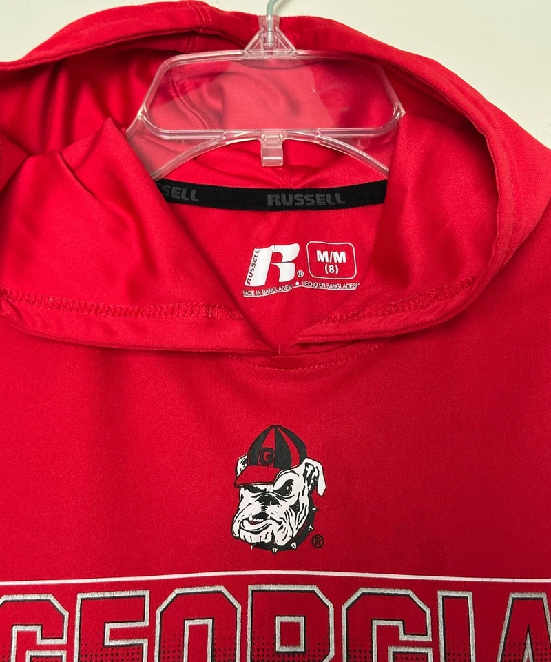 Georgia Bulldogs Football Boy’s Size Medium (8) Light Hooded Shirt Kids Shirt - Image 4 of 4