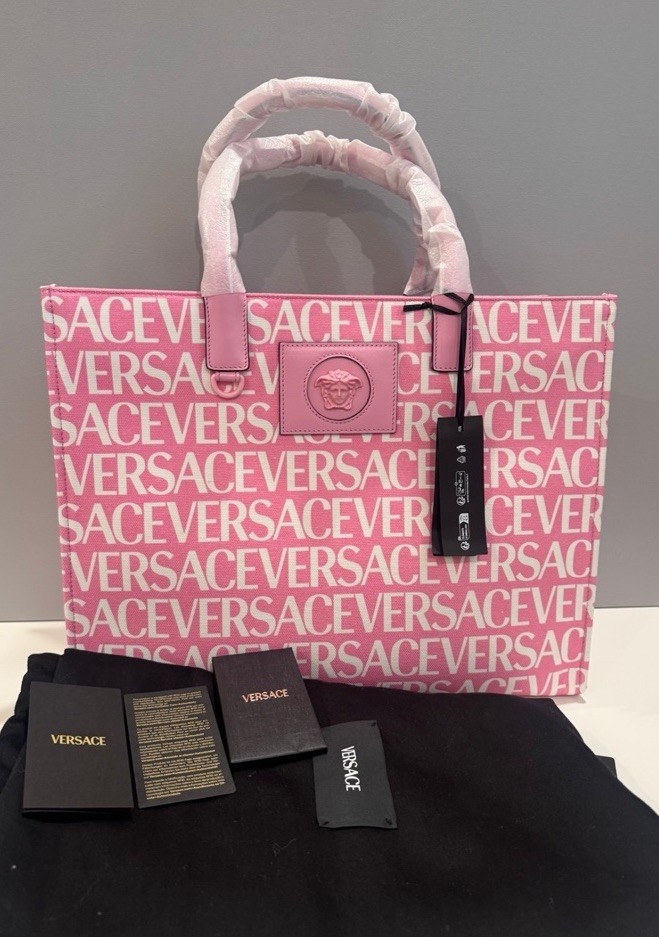 Versace Medusa Large Canvas Tote Bag $1700 Retail  Authentic.