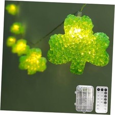 St Patricks Day Lights 6.8Ft Green Shamrock String Lights 10 LED Shatterproof