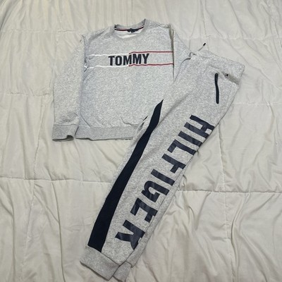 Tommy Jeans Sweatsuit Jogging Set Tracksuit Logo Gray Size S