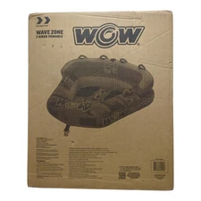 WOW Sports Wave Zone Inflatable Towable Tube, Two Tow Points, Multicolored