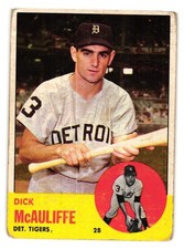 1963 Topps - #64 Dick Mcauliffe