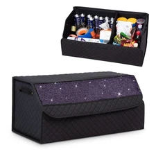 eing Car Trunk Organizer Large Auto Trunk Organizer Storage,Bling Portable Gr...