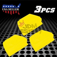 3pc Yellow Hard-Edge Precision Detailed Squeegee Vinyl Wrap Application Scraper