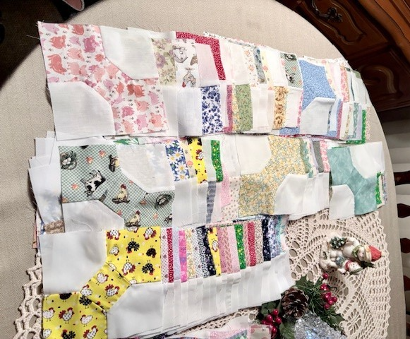 LOT OF 224 BOW TIE (NECKTIE) 6 INCH SQUARE QUILT BLOCKS ( NEW HAND ...