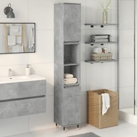 Badschrank Betongrau 30X30X190 Cm Holzwerkstoff