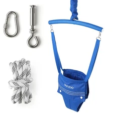 Space-Saving Baby Door Jumper with Ceiling Hook for Infant, 6-12 Months, Blue